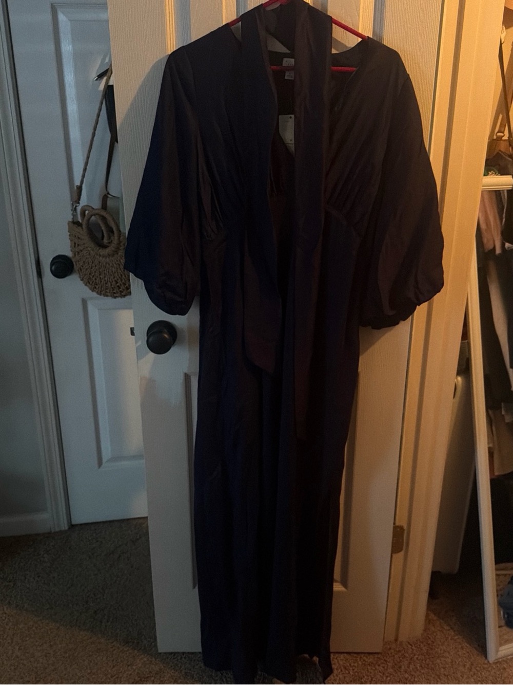 Target - Navy V-Neck Maxi Dress with Neck Scarf